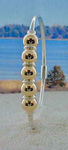 Five Ball Cape Cod Bracelet Two Tone