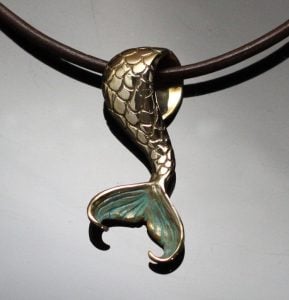mermaid bronze tail pendant
